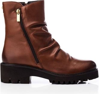 Moda in Pelle Calandra Leather Biker Boots