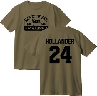 Generic Heated Rivalry Hollander 24 Merch Cotton T-Shirt Unisex Crewneck Casual Short Sleeve Tee (L,Khaki)