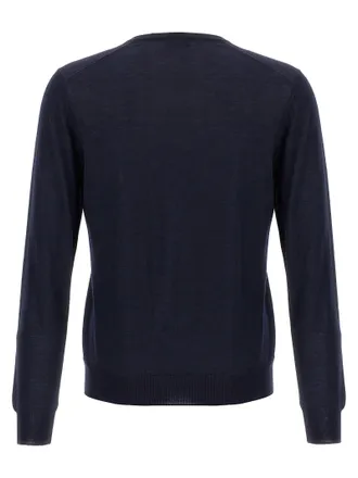 Barba Wool and Silk Sweater - Navy