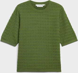 Contemporaine Womens Ultra-soft embossed-stripe sweater