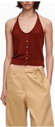 Bimba & Lola Halter Top With Stones in Brown at Nordstrom, Size Large Eu