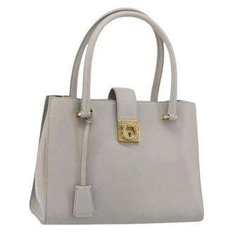 Ferragamo Pre-owned Handbags, female, Gray, Size: ONE SIZE Pre-owned Hand Bag