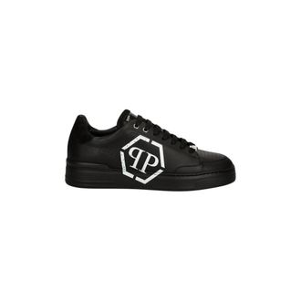 Philipp Plein Lo-Top Hexagon - Heren - Schoenen - Zwart - Maat: 45 EU Leer