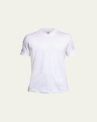 Brunello Cucinelli Mens Basic-Fit V-Neck T-Shirt