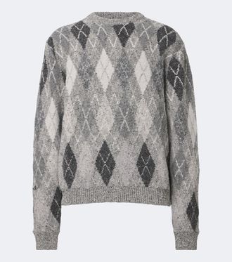ERL Argyle cotton and wool-blend sweater