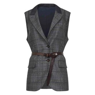 Brunello Cucinelli Waistcoats Grigio-Donna