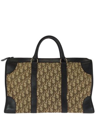 Dior Brown Canvas Trotter Handbag (Authentic Pre-Loved)