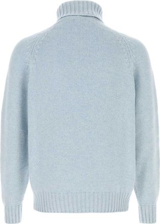 Umit Benan Mens Cashmere Turtleneck Blue