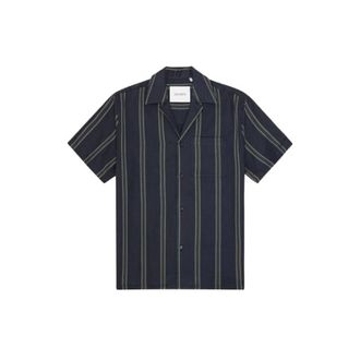 Les Deux Short Sleeve Shirts, male, Blue, Size: S Lawson Stripe Short Sleeve Shirt