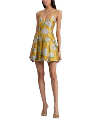 Alice & Olivia Alice + Olivia Isabelle Scoop Neck Pleated Flare Dress