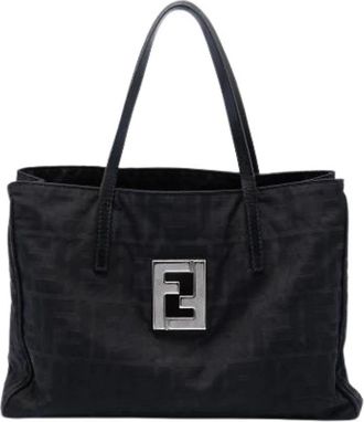 Fendi Pre-owned Canvas Tote - Dames - Vintage Shopper - Zwart - ONE Size - Leer - Vintage
