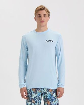 Salt Life One Cast at a Time SLX Performance Long Sleeve Shirt in Glacial Blue Heather at Nordstrom, Size Xx-Large