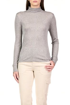 Sanctuary Exposed Seam Knit Mock Neck Sweater In Heather Charcoal