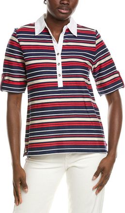 Jones New York Elbow Roll Cuff Polo Shirt
