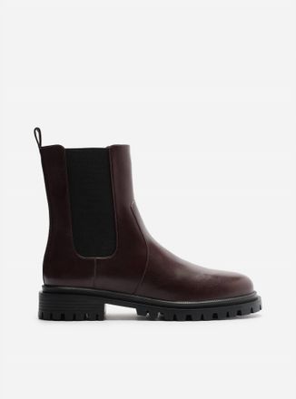 Arezzo Womens Chelsea Leather Boots In Brown