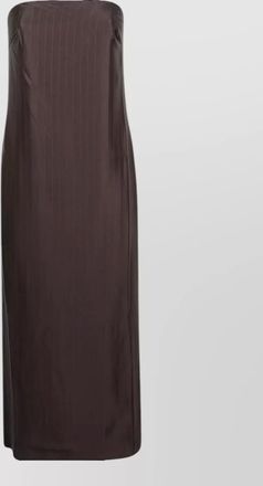 Loulou Studio giulia strapless midi dress pinstripe slit