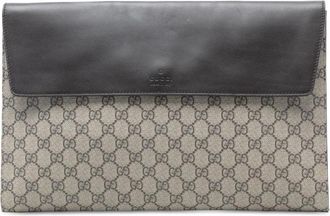 Gucci Pre-owned Clutches, female, Brown, Size: ONE SIZE Pre-owned Flat Pouch