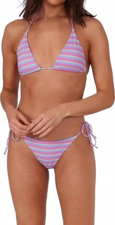 Salty Crew Seafarer Tie Side Rib Bikini Bottom In Orchid