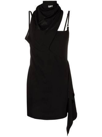 Off-white scarf detail sleeveless dress - Black