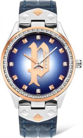 Police Blauw Leren Kwarts Analoge Horloge - Dames - Horloges - Blauw - ONE Size - Accessoires
