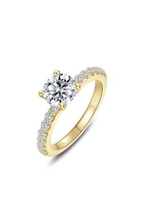 Lafonn Angel Simulated Diamond Engagement Ring in Gold at Nordstrom, Size 7