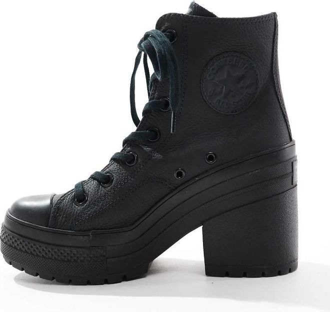 Converse Chuck 70 De Luxe Hi Sneaker aus Leder in Schwarz mit