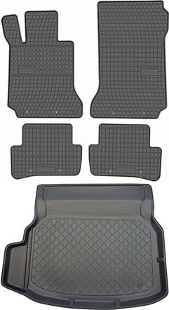 OEM Juego De Alfombrillas De Goma Para Coche Y Maletero Para Mercedes Clase C W204 Sed&aacute;n (04.2007-02.2014)