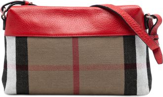 Burberry Tweedehands Kleine Mega Check Canvas Farley Crossbody