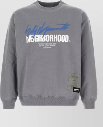 Yohji Yamamoto cotton neighborhood crew neck graphic sweatshirt