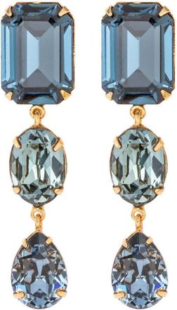 Jennifer Behr Aviva earrings - women - 18kt Gold Plated Brass/Synthetic Crystal - One Size - Blue