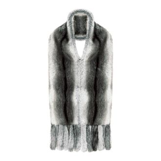 Cesare Gaspari Bufanda de Lujo con Adorno de Piel Sint&eacute;tica - Accessories - Mujer - Gris - ONE SIZE