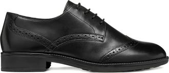 Geox lace-up fastening brogues shoes - women - Calf Leather/Calf Leather/Rubber - 38 - Black