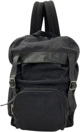 Saint Laurent Pre-owned Backpacks, female, Black, Size: ONE SIZE Pre-owned Vintage Canvas Backpack
