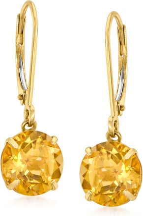 Ross-Simons Citrine Drop Earrings in 14kt Yellow Gold