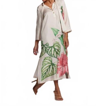 Tori Richard Toris Garden Nicolette Caftan Dress In Shell