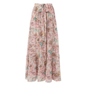 Chlo&eacute; Maxi Skirts, female, Multicolor, Size: XS Silk MultiColour Skirt with Belt