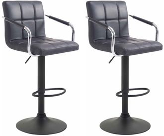 Clp Clp - Set De 2 Taburetes Lucy V2 En Simil Cuero Negro Negro