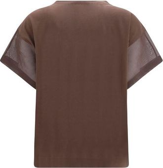 Brunello Cucinelli Womens Brown Cotton T-Shirt