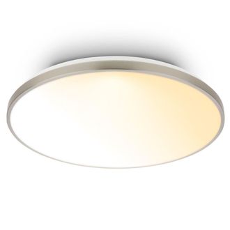 B.K.Licht Briloner Plafoniera Telecomando &Oslash;48cm Rotonda 44w 5300lm 2200k-4000k Da Bianco Caldo A Bianco Neutro Dimmerabile Nichel Opaco - Lampada Soffitto Soggi