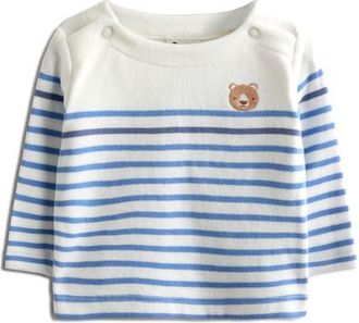 JoJo Maman B&eacute;b&eacute; Bear Stripe Top & Leggings Set in Cream at Nordstrom, Size 12-18M