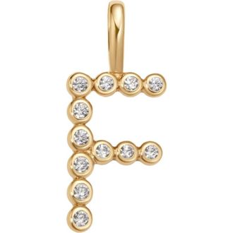 Made by Mary CZ Poppy Charm in Gold Vermeil Initial F at Nordstrom