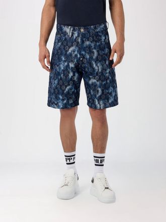 Philipp Plein Pantaloncini in denim con stampa monogram