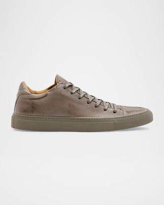 John Varvatos Mens Reed Leather Low-Top Sneakers