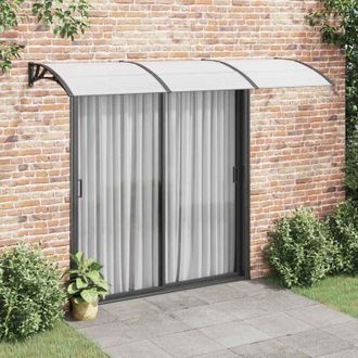 vidaXL Marquesina Puerta Policarbonato Negro Y Transparente 300x75 Cm Vidaxl