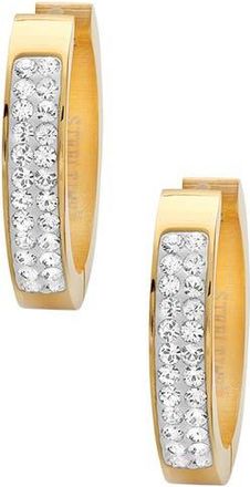HMY Jewelry Crystal Hoop Earrings in Yellow at Nordstrom Rack