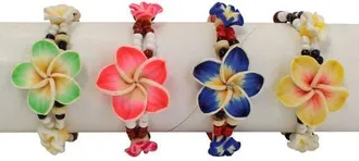 Beachcombers Plumeria Flower Pack of 24 Bracelet Set 5 in Pink at Nordstrom