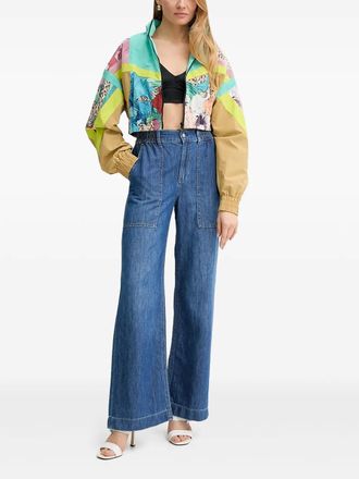 Just Cavalli floral-print jacket - women - Polyester/Polyamide - 42 - Green