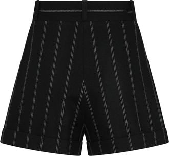 The Mannei Womens Wool Pin-Striped Shorts Black