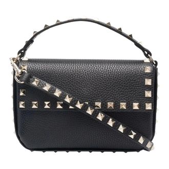 Valentino Rockstud Mini Pouch - Dames - Tassen - Zwart - Maat: ONE Size Leer