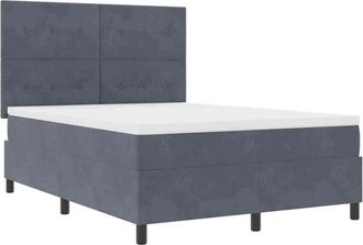 vidaXL Vidaxl - Cama Tipo Box Spring Gris Oscuro 140 X 200 Cm Terciopelo